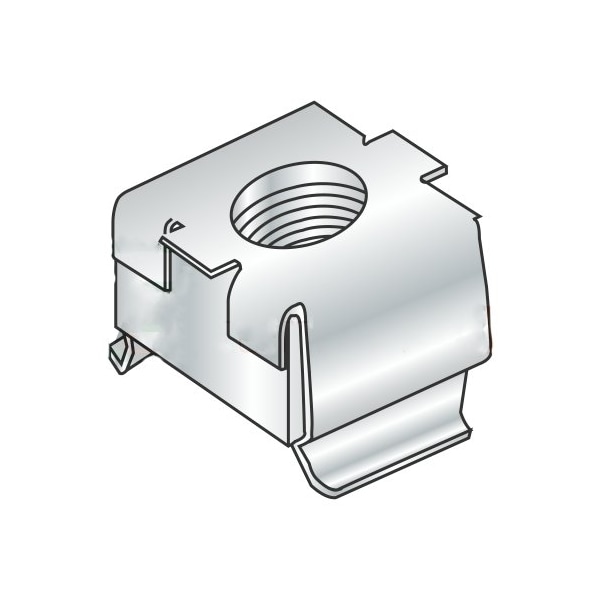 Newport Fasteners Cage Nut, M5-0.80, Steel, Zinc Plated Finish, 1000 PK 212554 - main